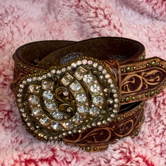 VINTAGE TONY LAMA Belt 38 Brown Cowhide leather Western Cowboy Rodeo - Picture 7 of 10